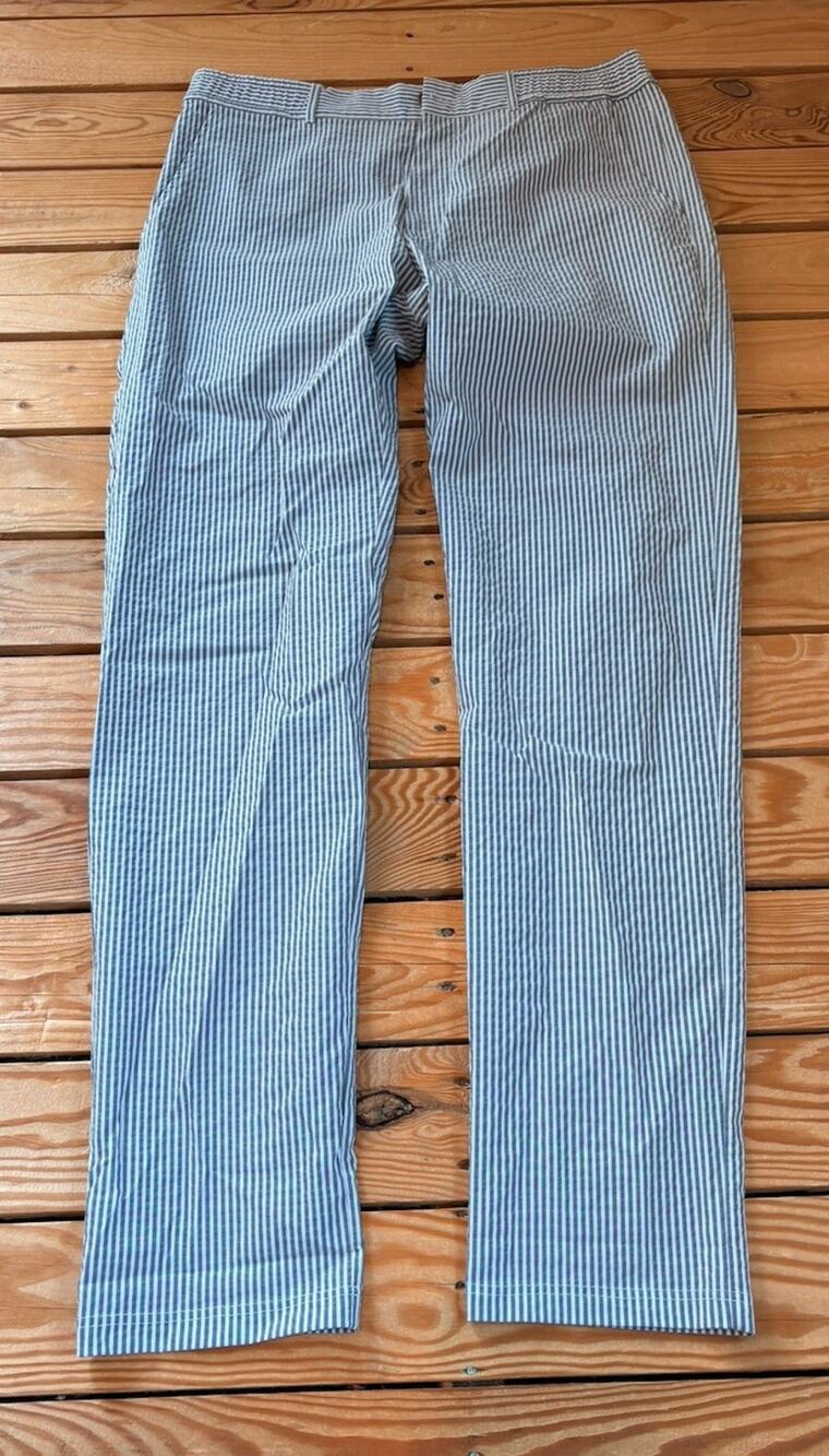 Cala 1789 Riviera Style Men’s Seersucker Coastal Preppy pants size L Blue Q5